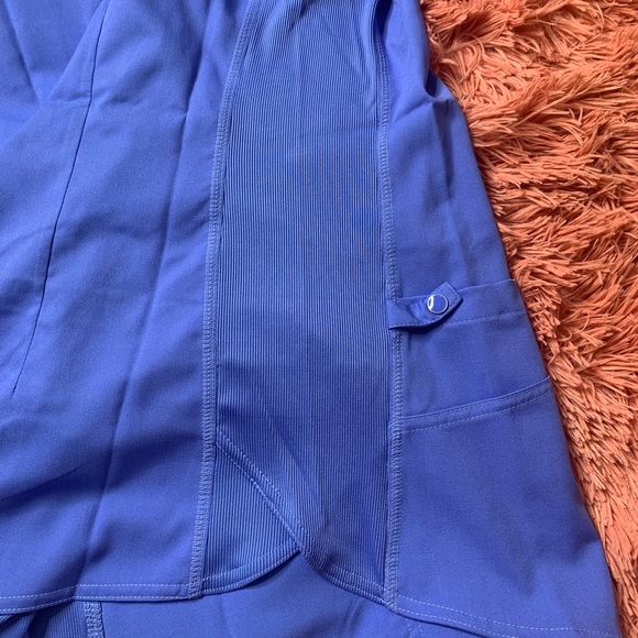 NWT S-XL Womens Light Blue/CEIL Scrub top-Med Couture - Picture 4 of 8
